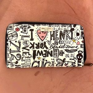 Henri Bendel Graffiti Print Zip Wallet - Limited Edition